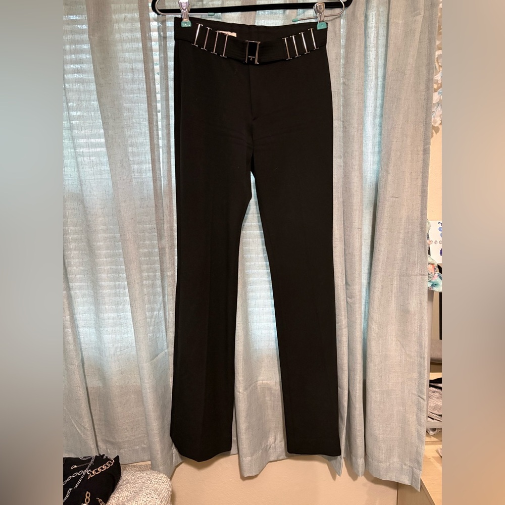 Vertigo Paris Black Pants with silver embellished Belt